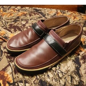 Original Penguin Brown and Black Leather Loafers